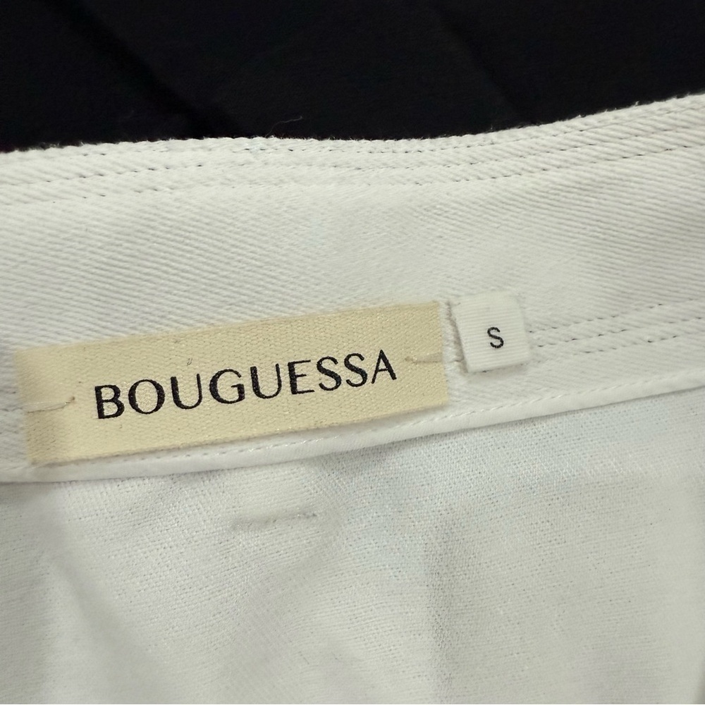 Bouguessa Skirt Ghana Denim Midi in White & Black Detail - Picture 6 of 8